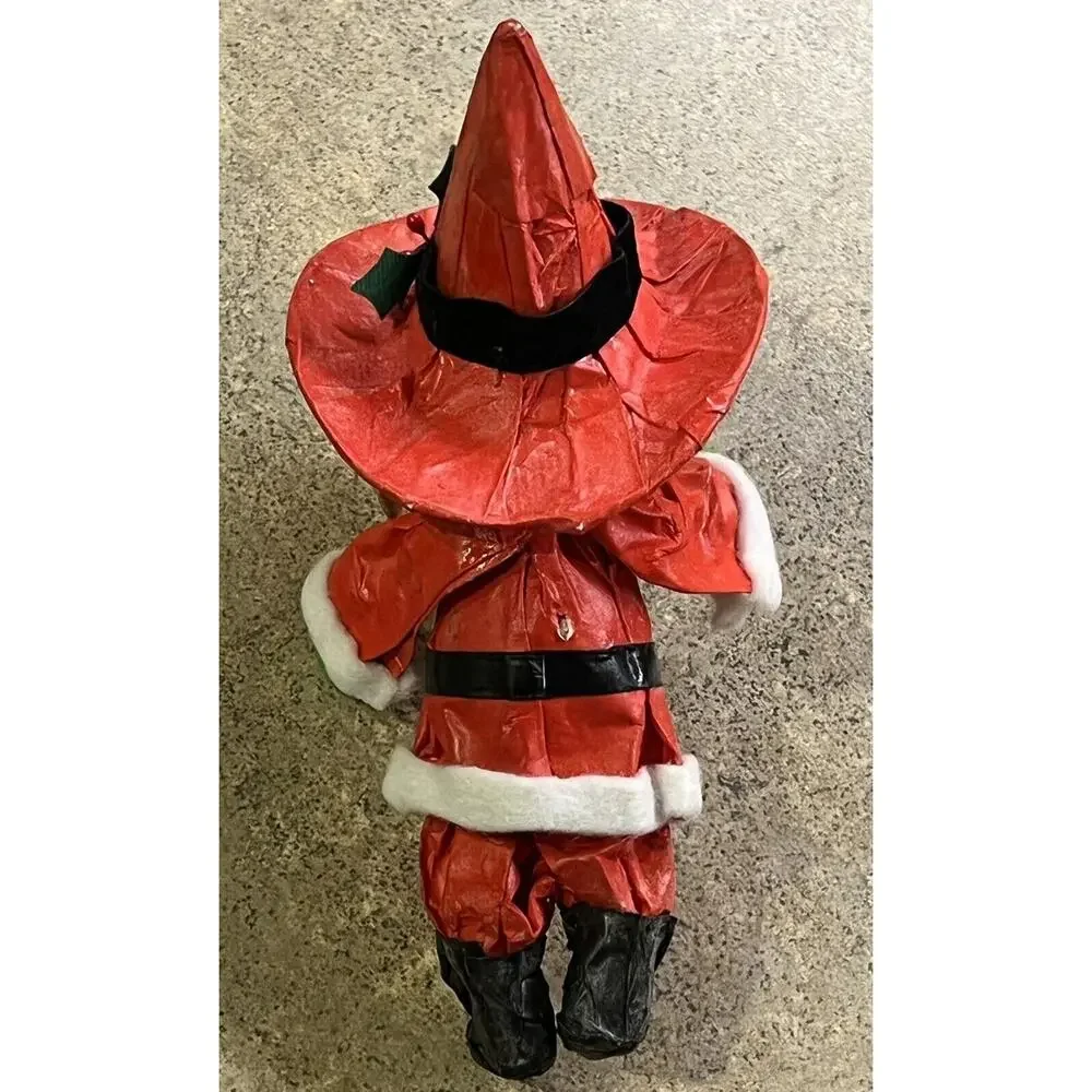 Vintage Christmas 50s 60s Texas Outlaw Paper Mache Santa Claus Figure 6” Papier